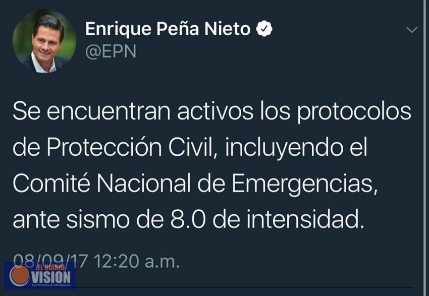 7:45 El reporte nacional, luego del sismo