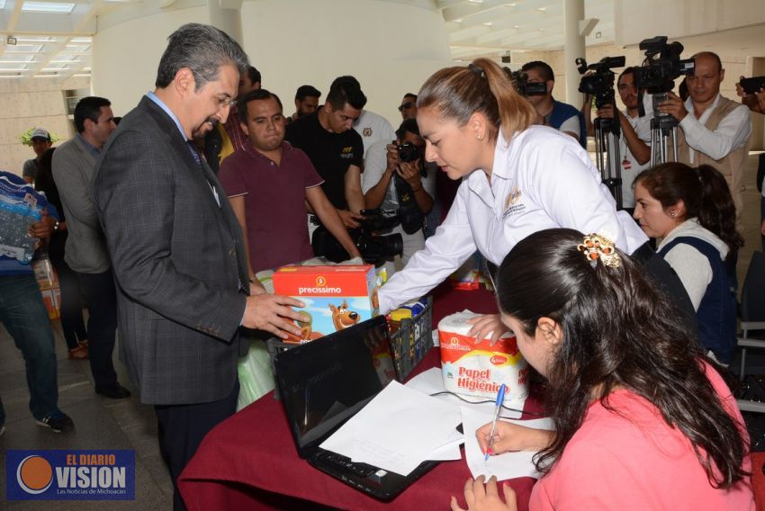 Inicia colecta de víveres en la UMSNH para damnificados por el sismo en Chiapas y Oaxaca