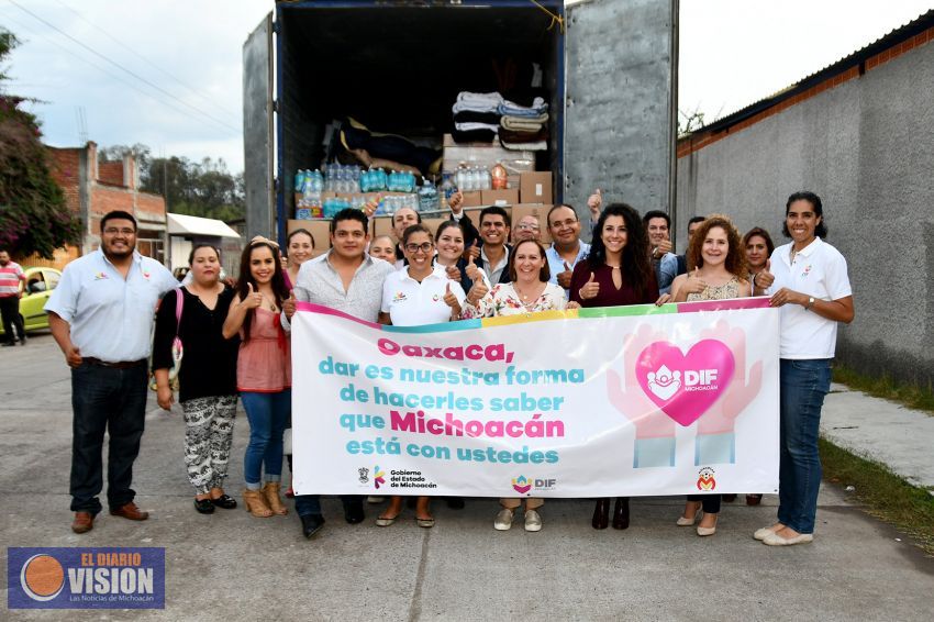 Michoacán envía 16 toneladas de ayuda a Oaxaca