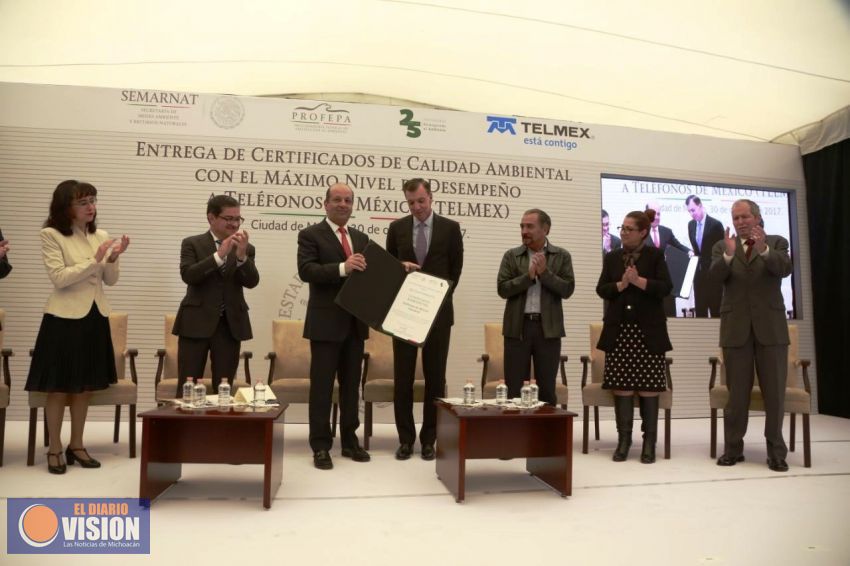 Entrega Profepa 88 Certificados a TELMEX por nivel máximo de desempeño ambiental
