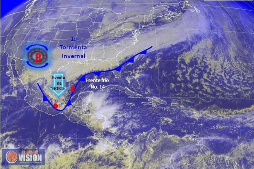 Alerta Segob sobre entrada del frente frío número 14