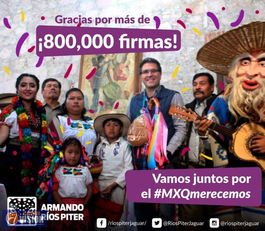 Armando Rios Piter, logra mas del 100 por ciento de firmas, sera candidato presidencial  