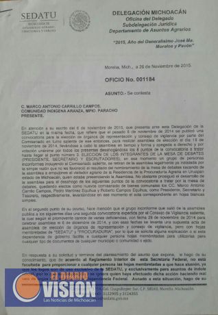 Habitantes de la comunidad de Aranza, manifiestan su inconformidad ante un proceso de elección 