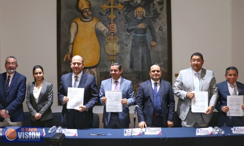 Firma de convenio IMAIP, INE, IEM y TEEM para la protección de datos personales