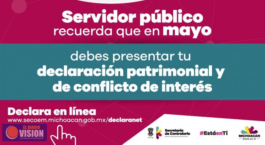 Llama Secoem a servidores públicos a presentar su declaración patrimonial y de intereses