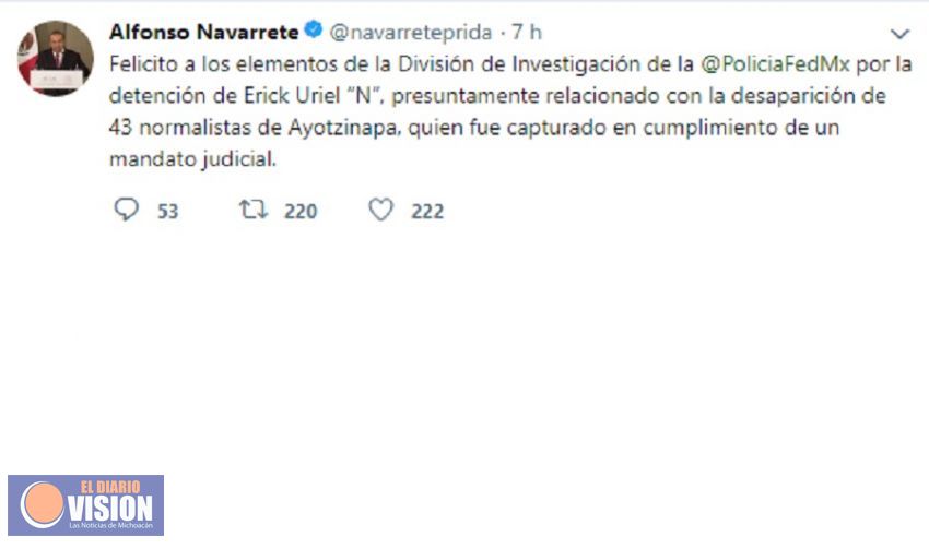 PF captura a hombre ligado a desaparición de los 43