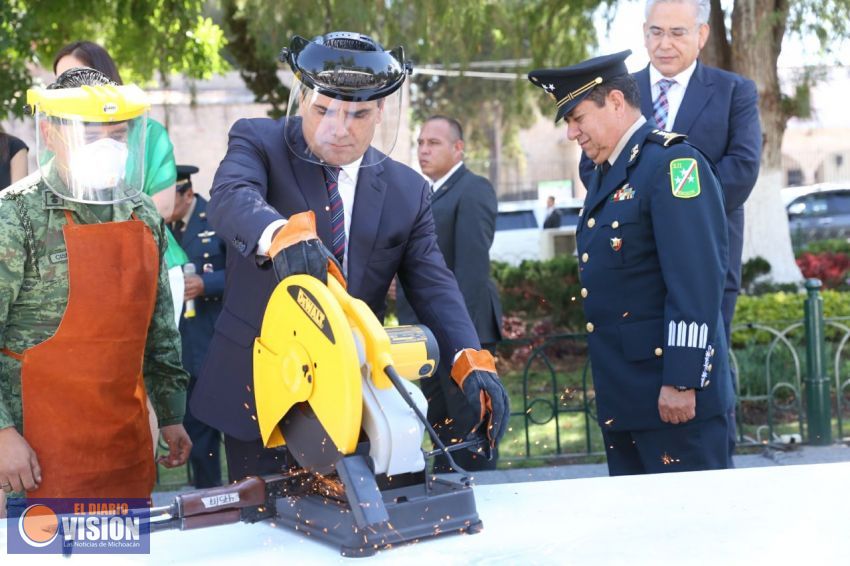 Encabeza Gobernador destrucción de armas decomisadas en Guanajuato, Querétaro y Michoacán 