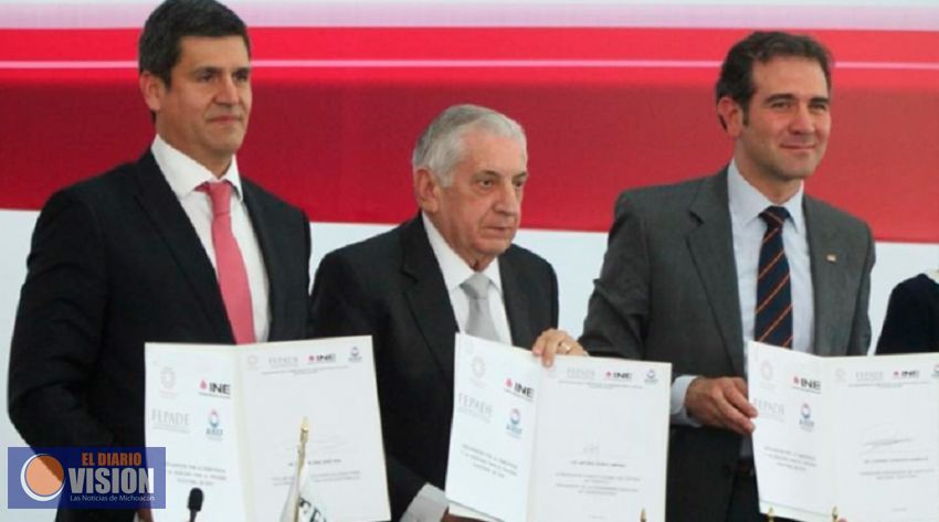Suscriben INE, CONAGO y FEPADE la Declaración por  la Democracia y la Legalidad para el Proceso