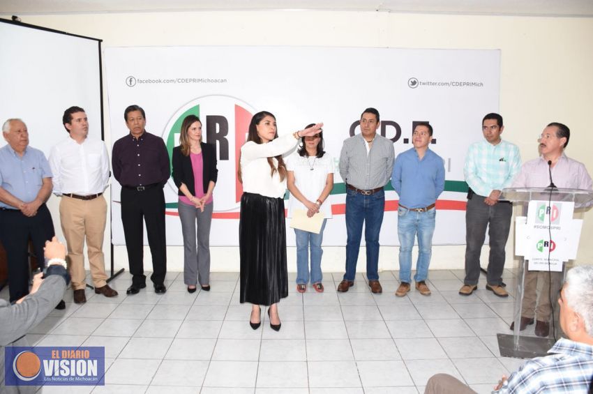 Toman protesta a Marisol Aguilar como presidenta interina del PRI Morelia