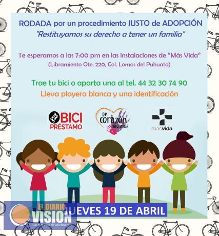 Invita “De Corazón Nacemos” a la rodada “Por un procedimiento JUSTO de ADOPCIÓN