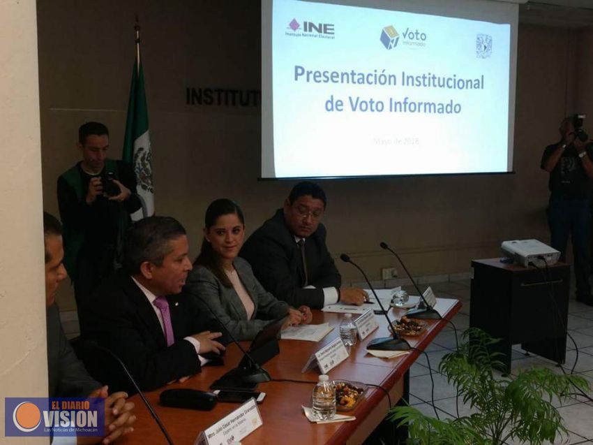 Presenta INE Michoacán plataforma Voto Informado 2018