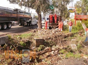 Tras tromba, retira Aseo Público 20 toneladas de ramas y azolve en arroyos y drenes