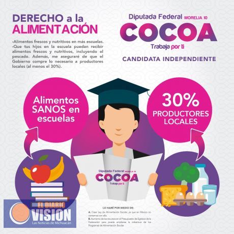 Que el Gobierno compre insumos de productores locales para alimentación escolar: Cocoa Calderón