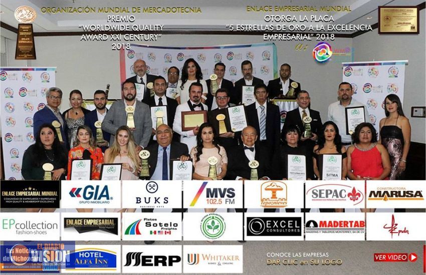 Organización Mundial de Mercadotecnia, entrega Premios, Worldwide Quality, Award XXI