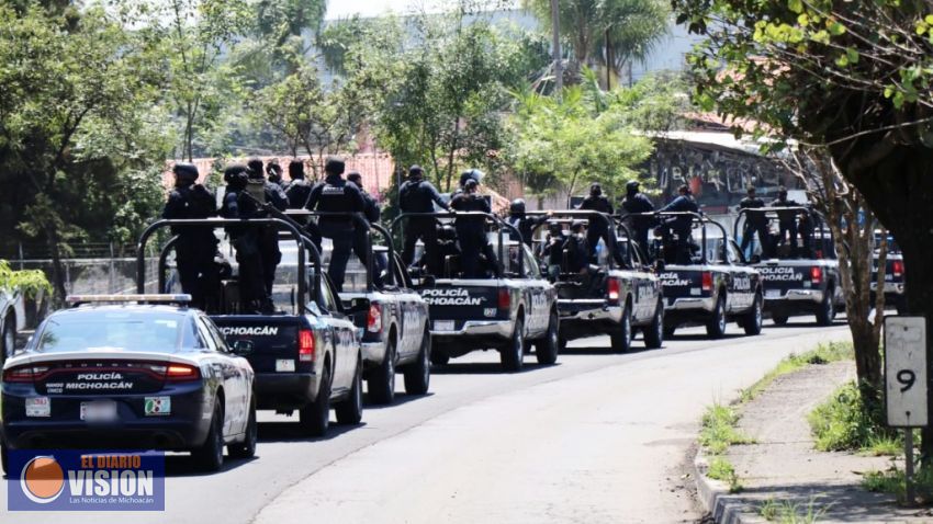 Arriban refuerzos de la Policía Michoacán a Uruapan