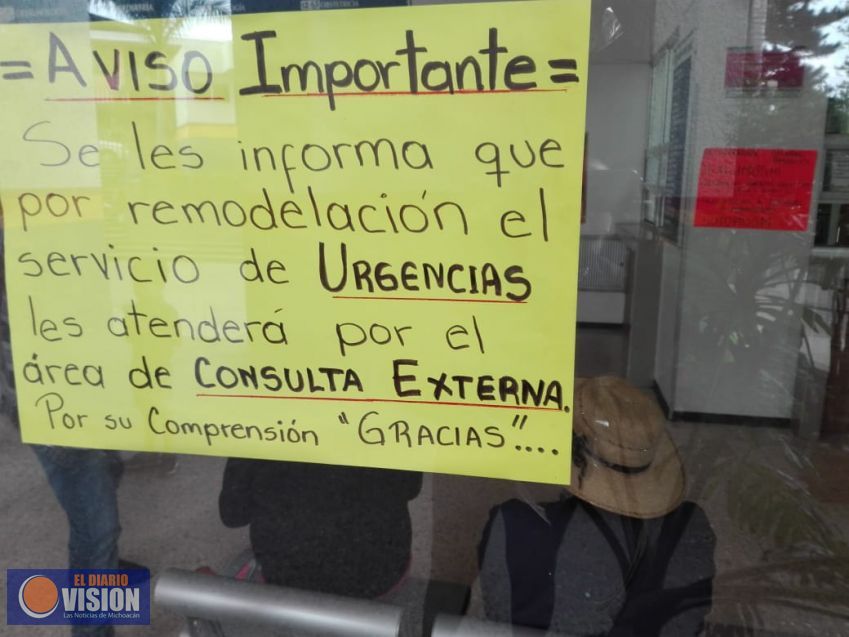Cerrados los quirófanos del Hospital General de Uruapan por trabajos de ampliación y remodelación