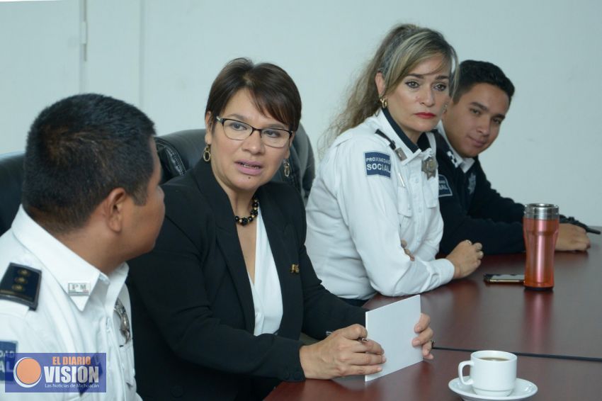 Comisionada de Seguridad Municipal sostiene acercamiento con la Policía de Morelia