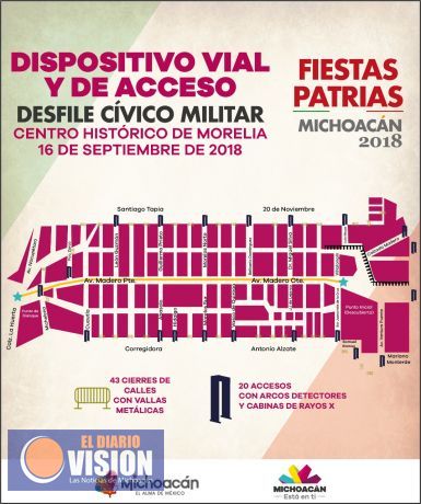 A partir de este viernes 14, cierre de calles en Centro Histórico por Festejos Patrios