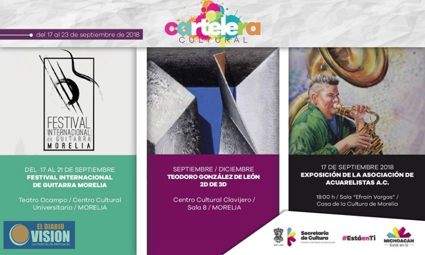 Cartelera Cultural del 17 al 23 de septiembre de 2018