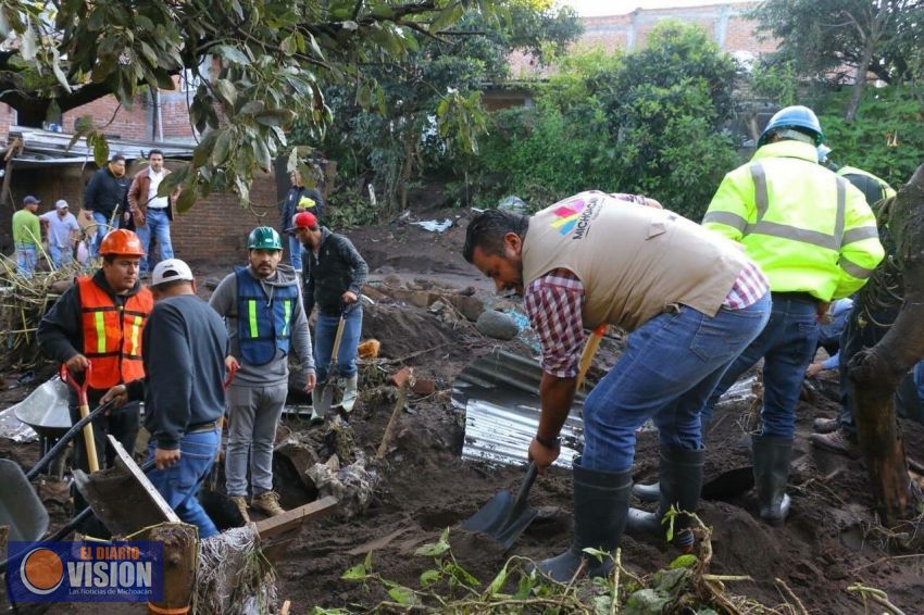 Avanzan trabajos de apoyo en Peribán