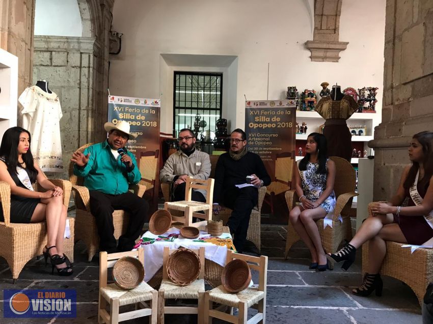 Anuncian la XVI Feria de la Silla y Concurso Artesanal de Opopeo