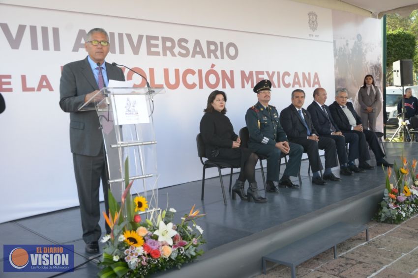 El Ayuntamiento de Morelia conmemora el CVIII Aniversario de la Revolución Mexicana