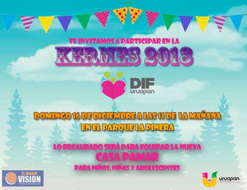Invita DIF Uruapan a kermés en favor de la casa PAMAR