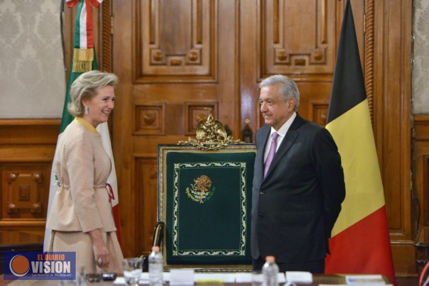 AMLO recibe a la Princesa Astrid de Bélgica en Palacio Nacional