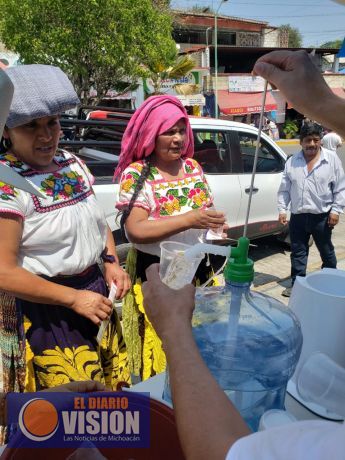 Ciudadanos Michoacanos participa en Carácuaro con punto de hidratación