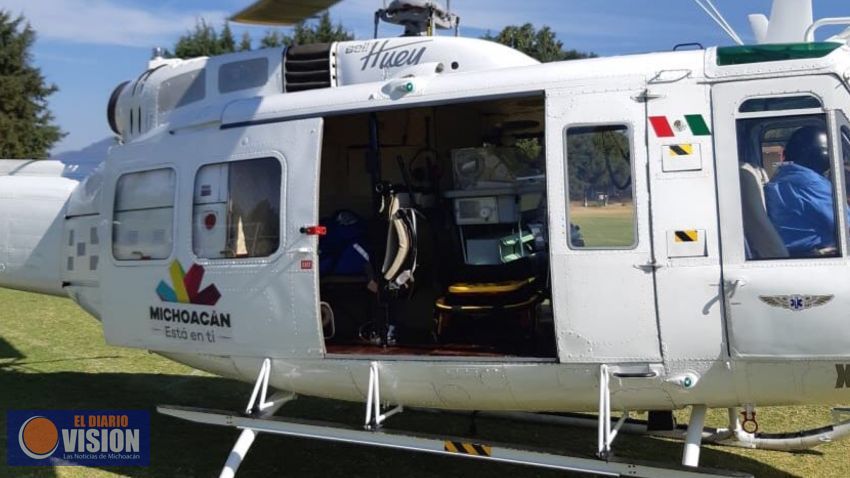 Recién nacido con cardiopatía congénita, es trasladado en ambulancia aérea a Morelia 