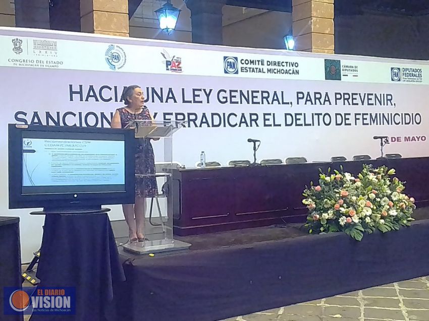 Presentan foro para erradicar el delito de feminicidio en Michoacán.