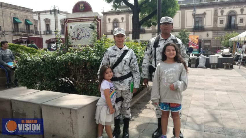 Guardia Naciónal, refuerza rondines en el centro de Morelia