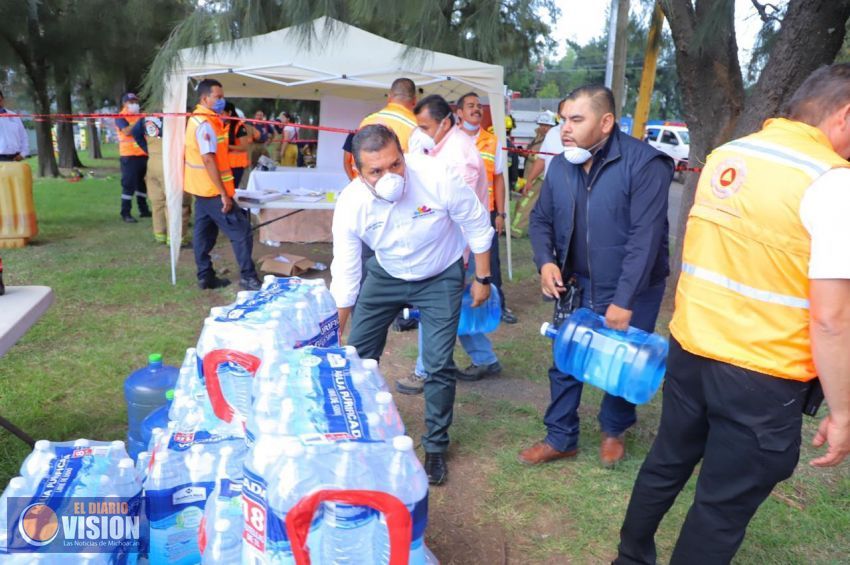 Apoya Sedesoh atención a incendio en Ciudad Industrial