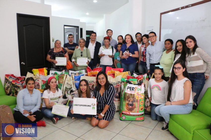 Cumple Partido Verde Michoacán con entrega de media tonelada de alimento para perros