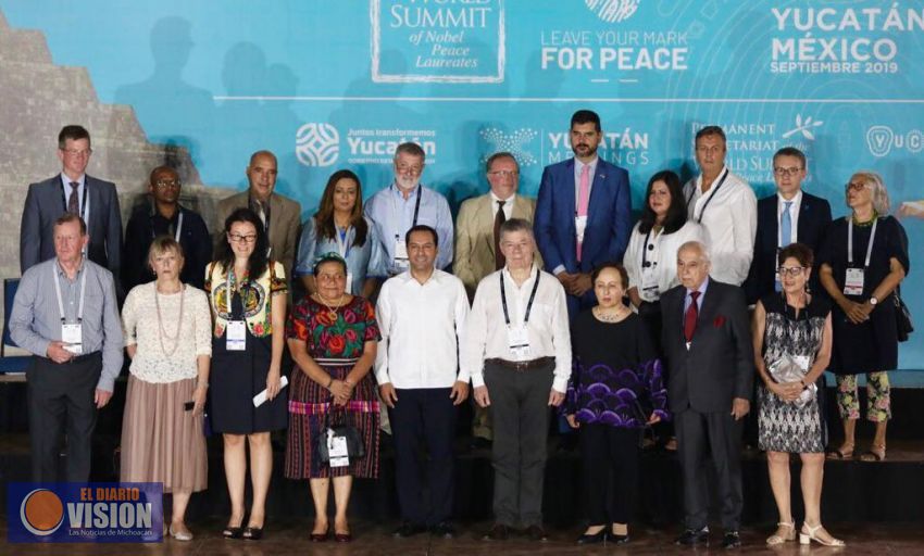 El Gobernador Mauricio Vila Dosal, recibe en Yucatán, a laureados con el Premio Nobel de la Paz