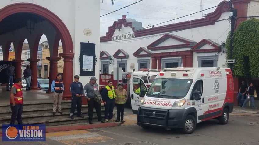 Zinapécuaro se suma al macrosimulacro en conmemoración de los sismos del 19 de septiembre 