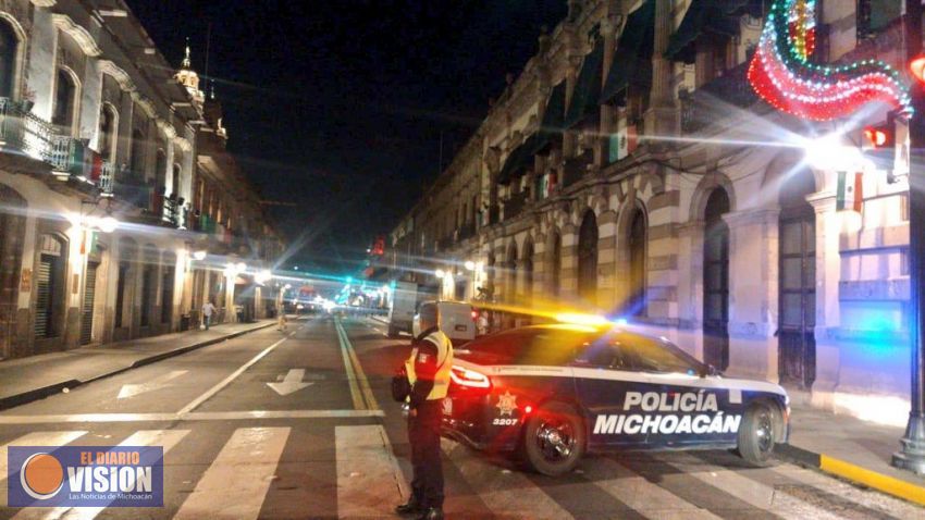Despliega SSP dispositivo de vialidad en Centro de Morelia por 4to Informe de Gobierno 