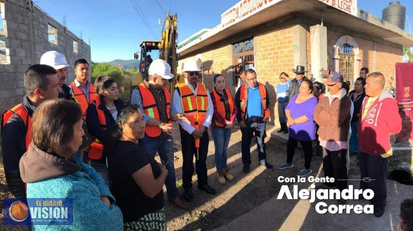 Alejandro Correa, arranca la obra de ampliación de la red de drenaje en la comunidad de San Miguel 