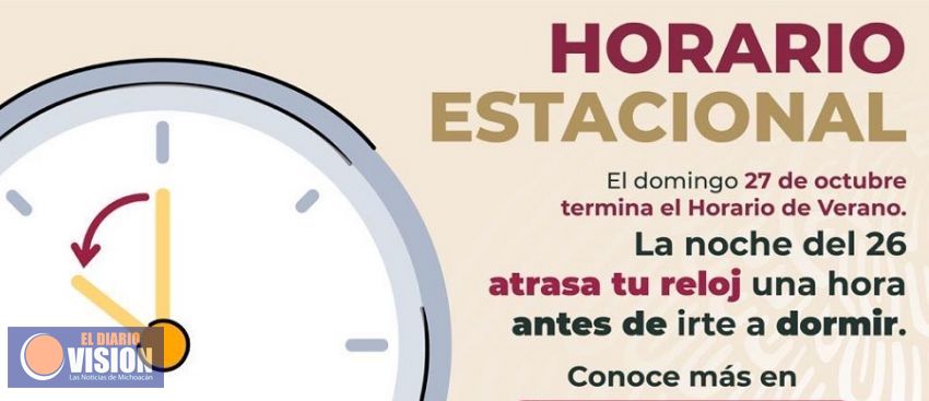 El domingo 27 de octubre termina el Horario de Verano 2019