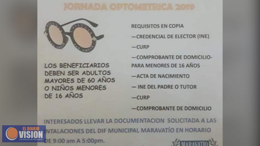 DIF Michoacán realiza jornada Optometrica en Maravatio