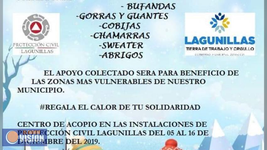 Ayuntamiento de Lagunillas, invita a participar en la Campaña “Cero Frío”