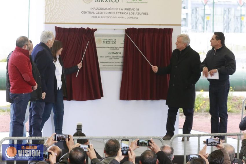 Inaugura el Presidente López Obrador Central Geotérmica “Los Azufres” en Ciudad Hidalgo 