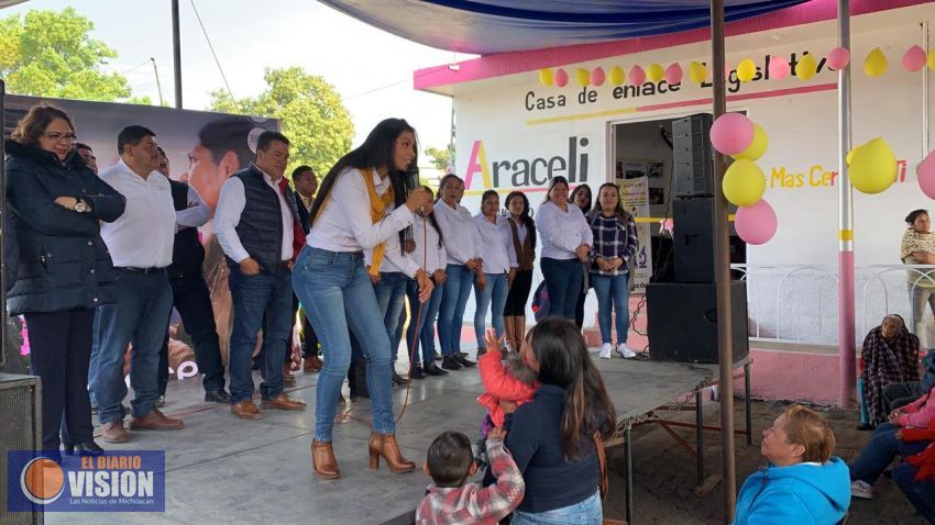 Inaugura Araceli Saucedo segunda casa de enlace en Opopeo 