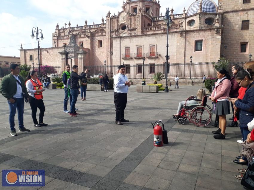 Congreso de Michoacán, realiza simulacro, convocado por Protección Civil