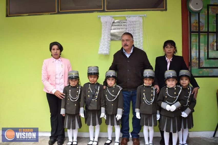 Jaime Hinojosa Campa, inauguró la Techumbre laminada del jardín de niños “Melchor Ocampo”