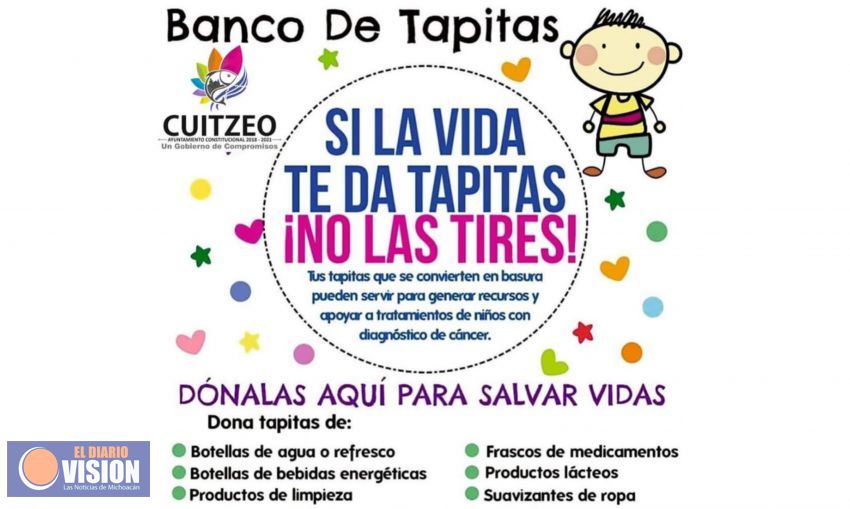 El Ayuntamiento de Cuitzeo invita a recolectar tapitas de plástico en beneficio de AMANC 