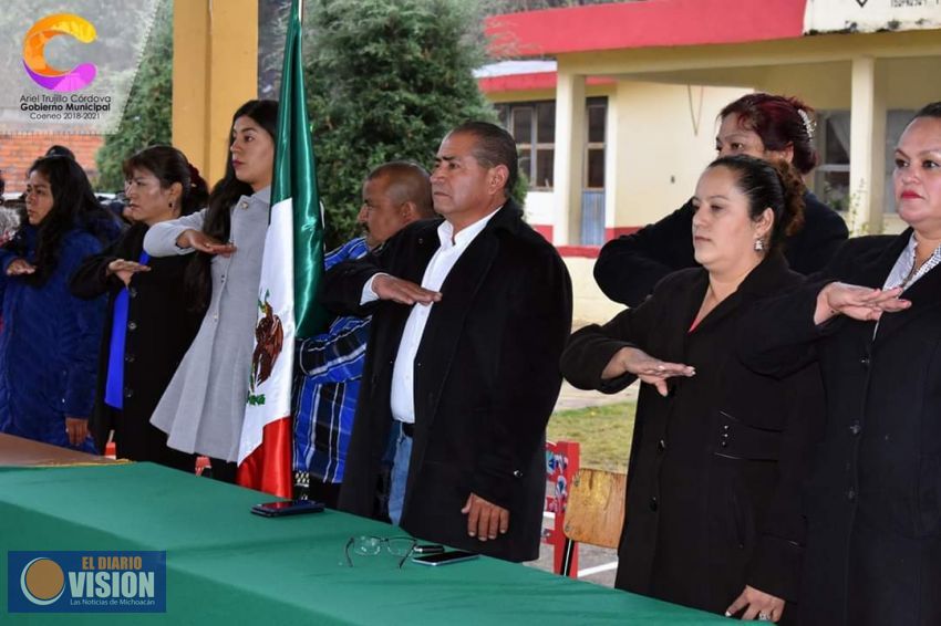 Ariel Trujillo Córdova, encabeza el acto cívico por el 103 aniversario de la Constitución Mexicana 
