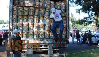 Más de 37 toneladas de alimentos mandó el SUEUM a pobladores de Cherán