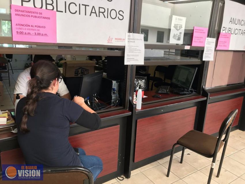 Gobierno de Morelia amplía plazo para tramitar licencias de anuncios publicitarios
