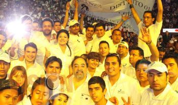 Araceli Moraila asiste a cierre estatal del Partido Nueva Alianza 
